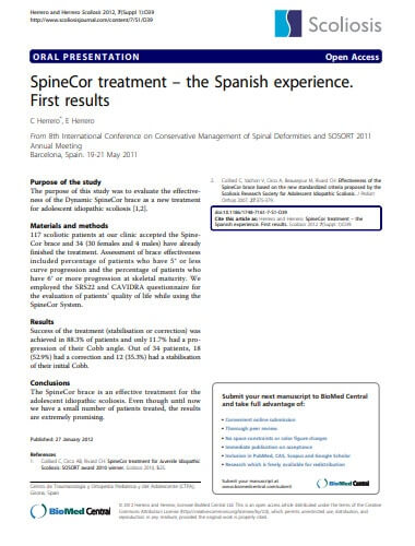 SpineCor The Spanish Experience
