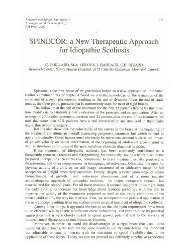 Spinecop a new theraputic approach